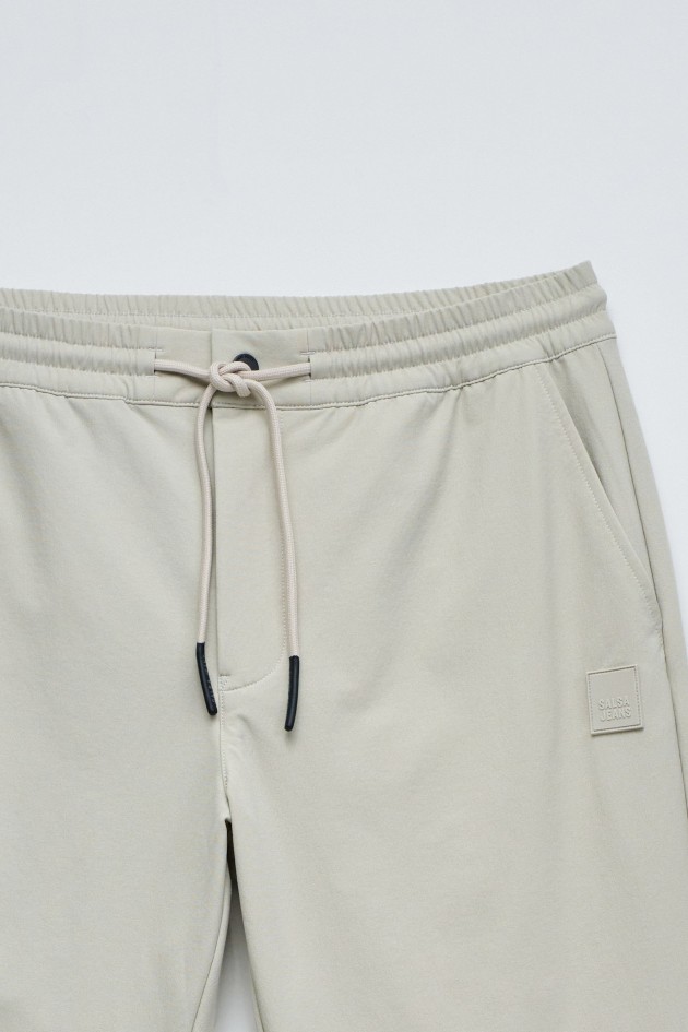 SLIM FIT JOGGERS TROUSERS IN FABRIC