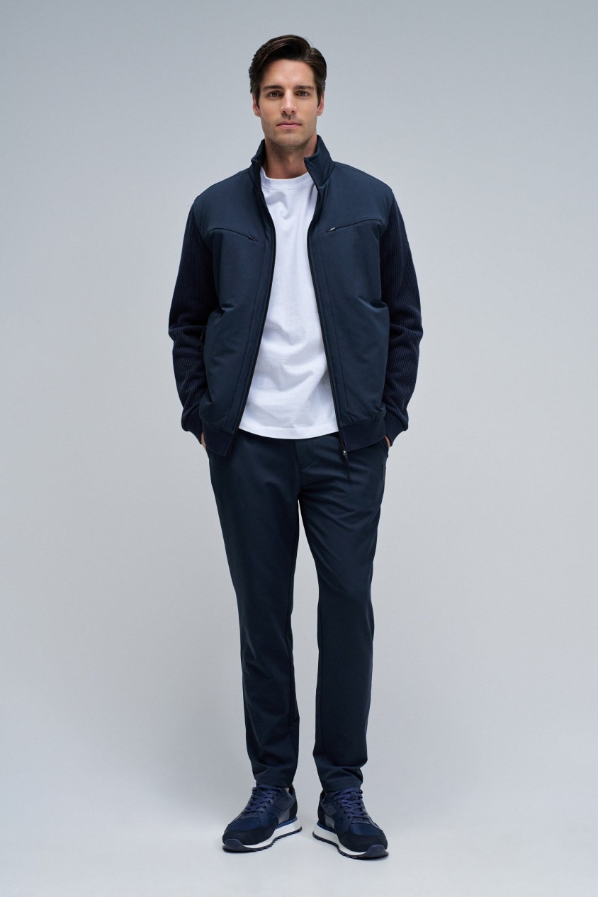 SLIM FIT JOGGERS TROUSERS IN FABRIC