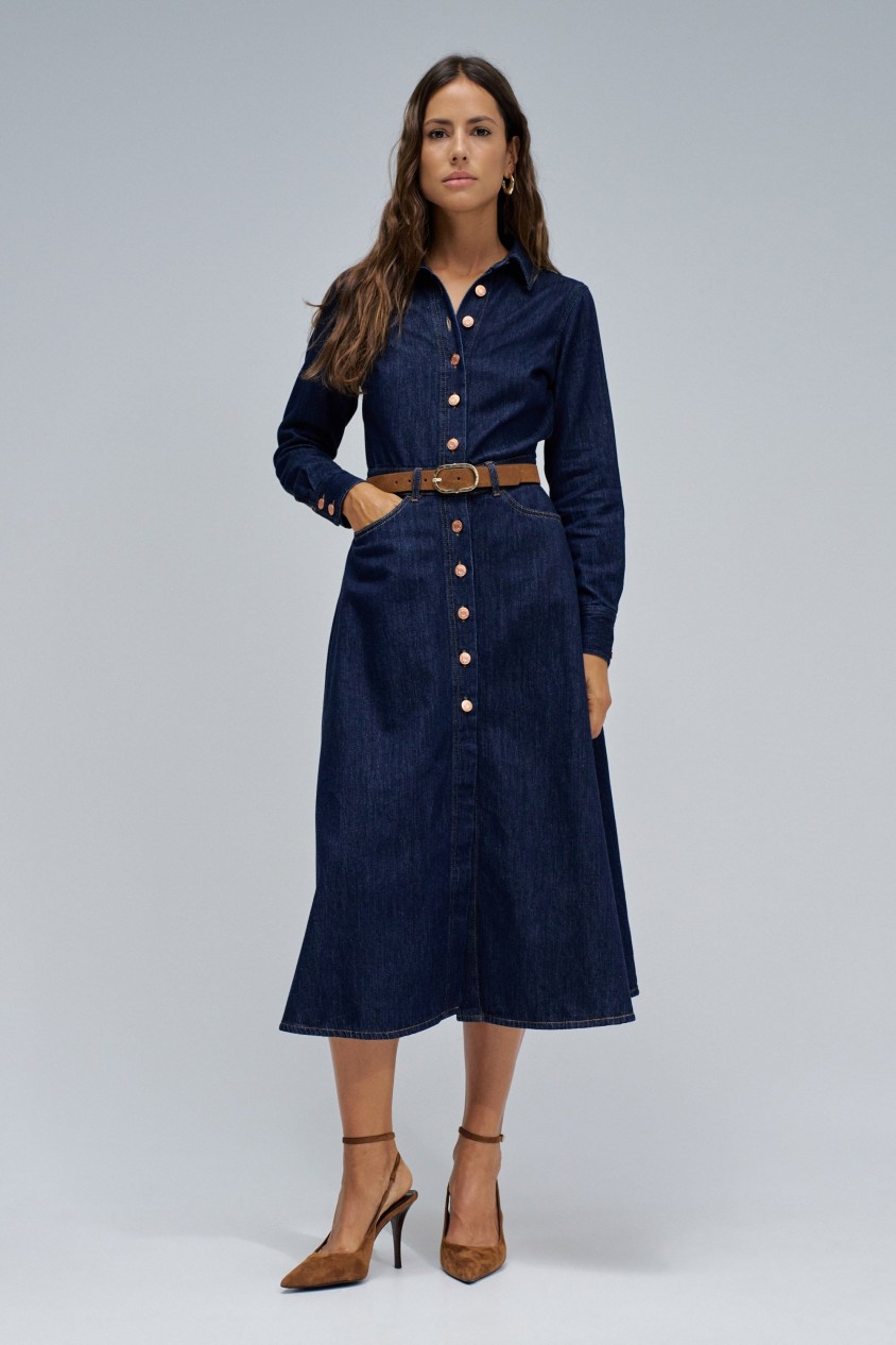 ROBE MIDI EN JEAN