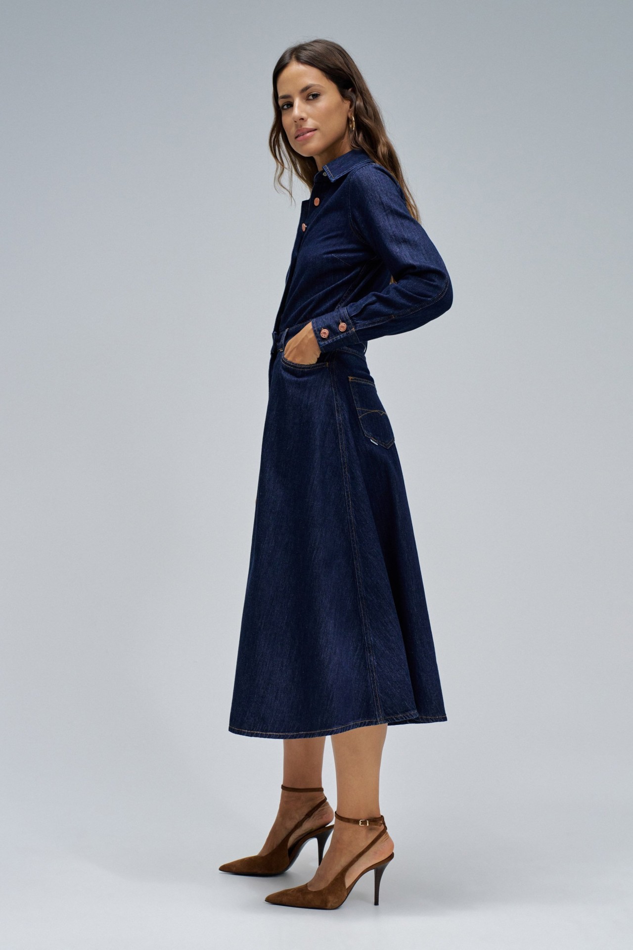MIDI DENIM DRESS