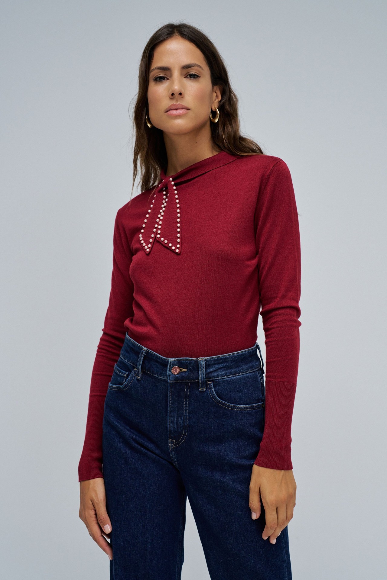 PULL EN MAILLE AVEC NOEUD