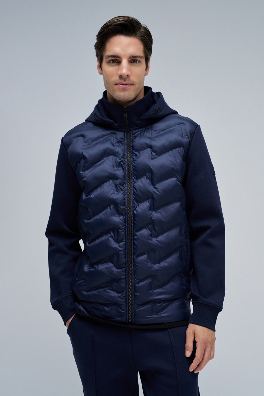 CHAQUETA ACOLCHADA CON MEZCLA DE MATERIALES