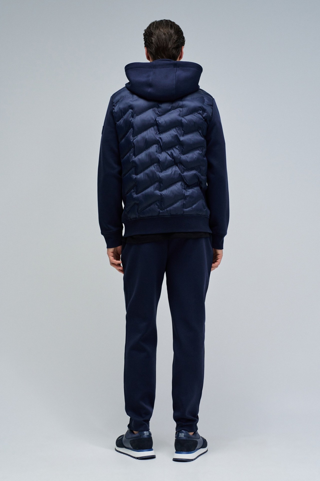 VESTE REMBOURRE AVEC MLANGE DE MATRIAUX