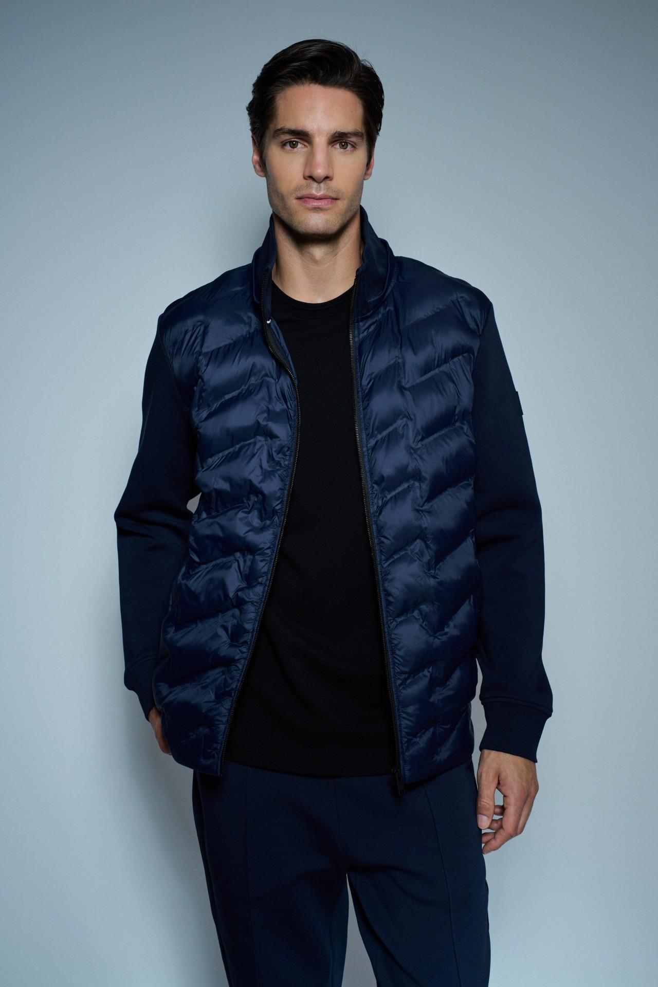 VESTE REMBOURRE AVEC MLANGE DE MATRIAUX