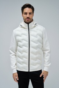 VESTE REMBOURRE AVEC MLANGE DE MATRIAUX
