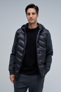 VESTE REMBOURRE AVEC MLANGE DE MATRIAUX