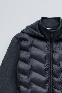 VESTE REMBOURRE AVEC MLANGE DE MATRIAUX