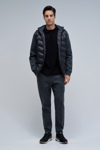VESTE REMBOURRE AVEC MLANGE DE MATRIAUX