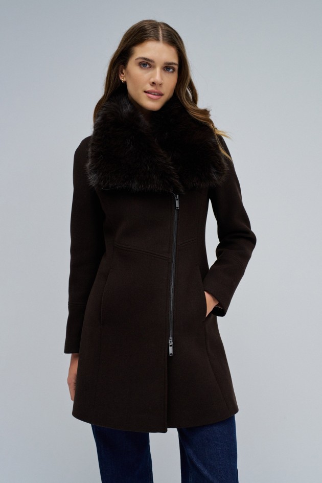 VESTE EN LAINE GRACE AVEC FOURRURE