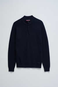 CAMISOLA DE MALHA COM MEIO FECHO