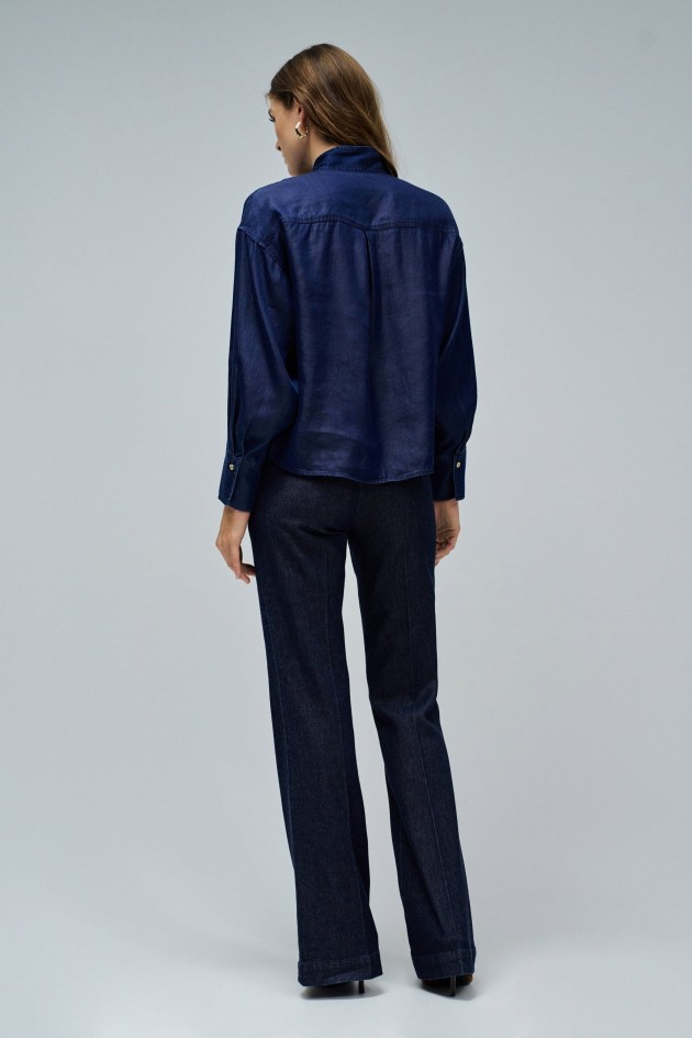 BLUSA EM LIGHTDENIM
