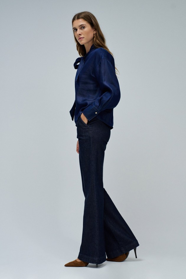 BLUSA EM LIGHTDENIM