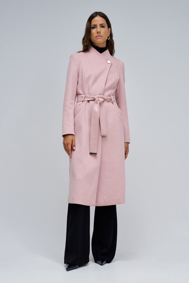 VESTE EN LAINE GRACE LONG AVEC CEINTURE