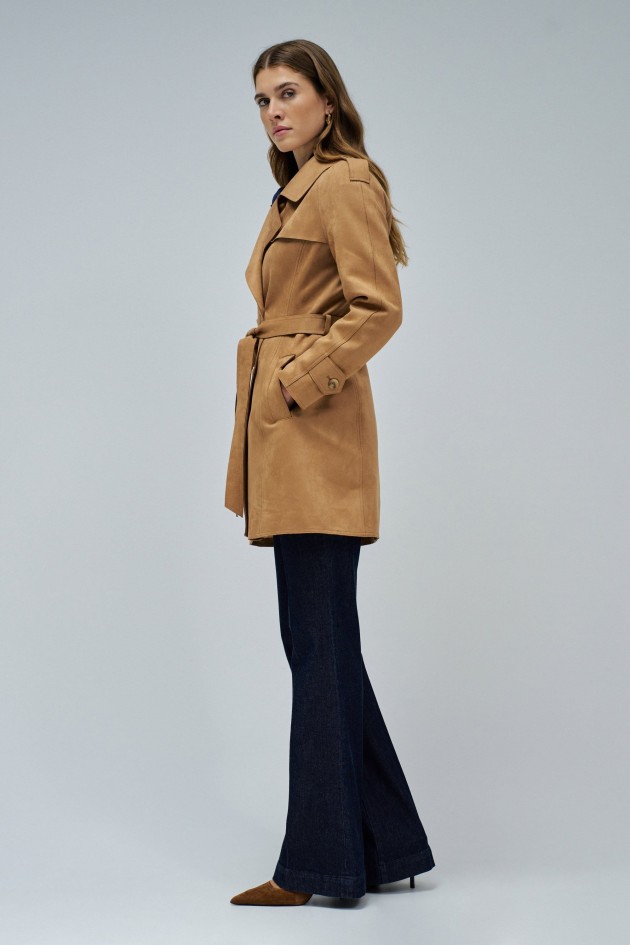TRENCH COAT EM SUEDE
