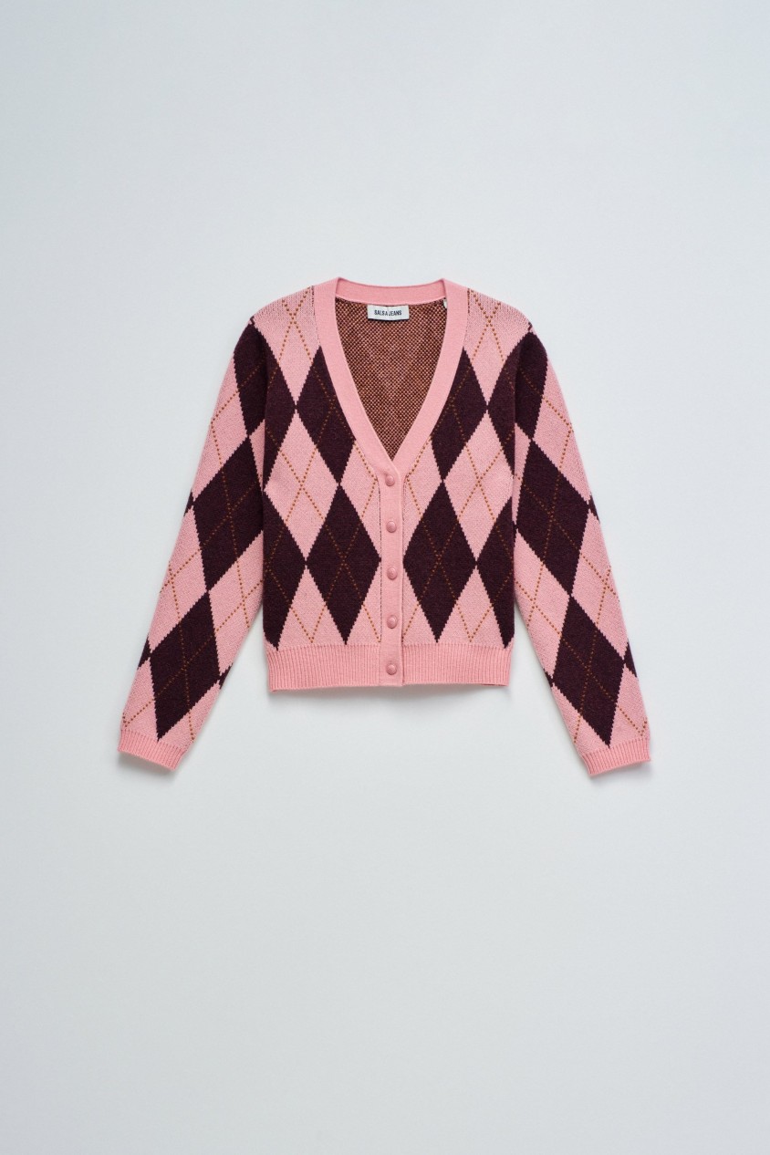 STRICKJACKE MIT KARIERTEM MUSTER