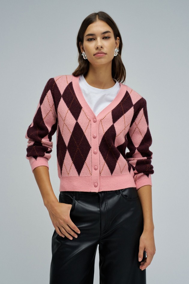 CARDIGAN WITH CHECK PATTERN