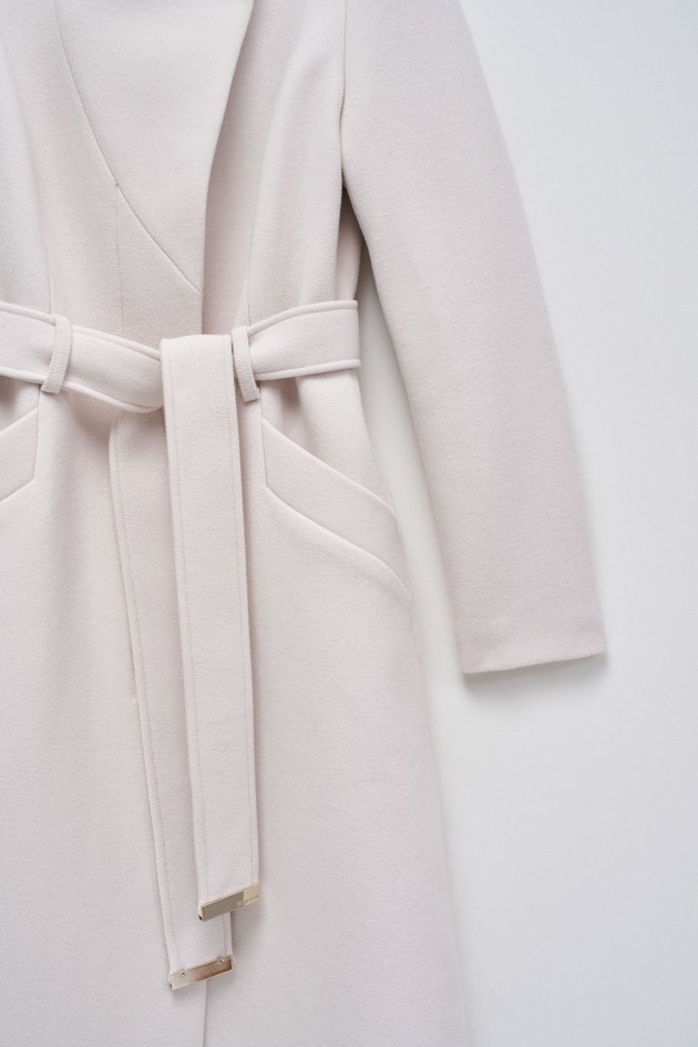 VESTE LONGUE EN TISSU GRACE AVEC CEINTURE