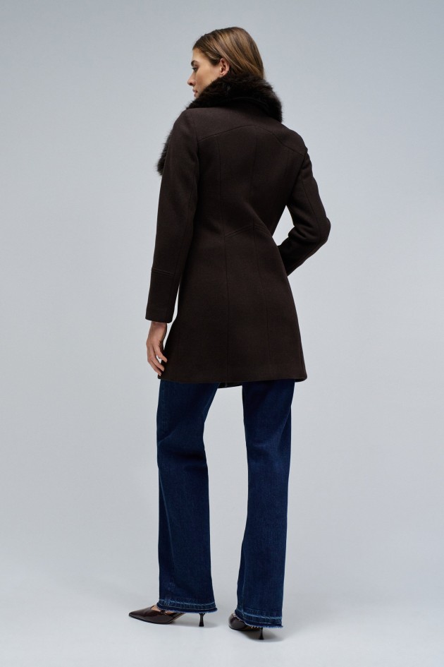 VESTE EN LAINE GRACE AVEC FOURRURE