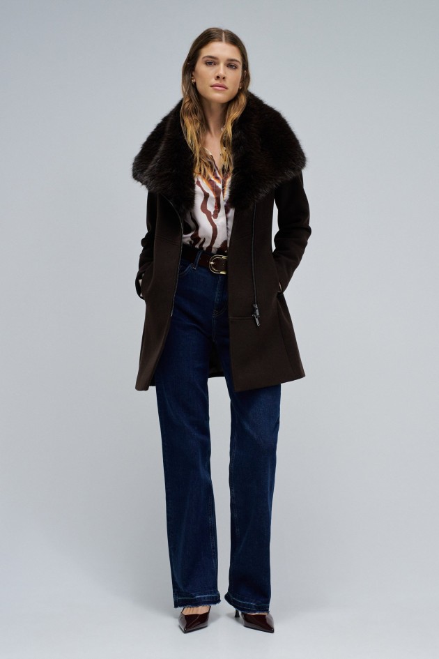 VESTE EN LAINE GRACE AVEC FOURRURE