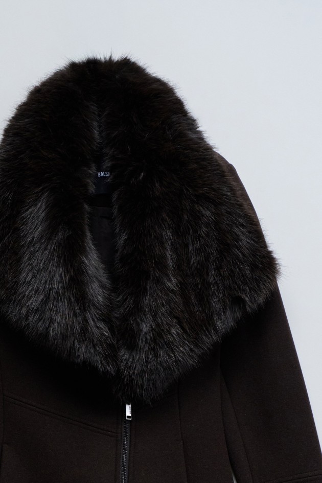 VESTE EN LAINE GRACE AVEC FOURRURE