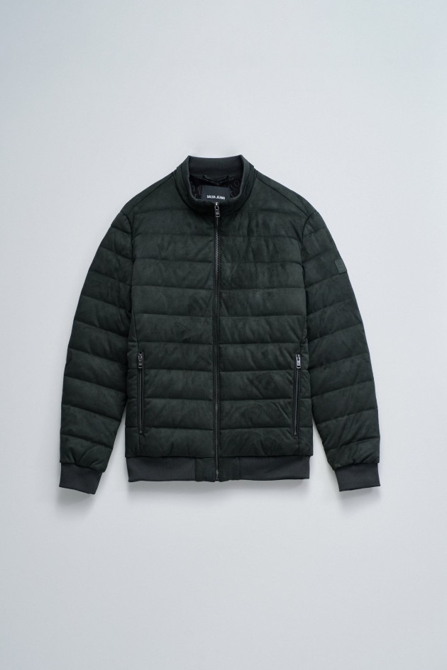 CASACO PUFFER EM SUEDE