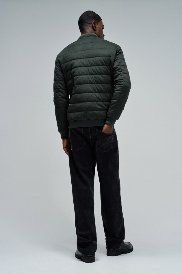 CASACO PUFFER EM SUEDE