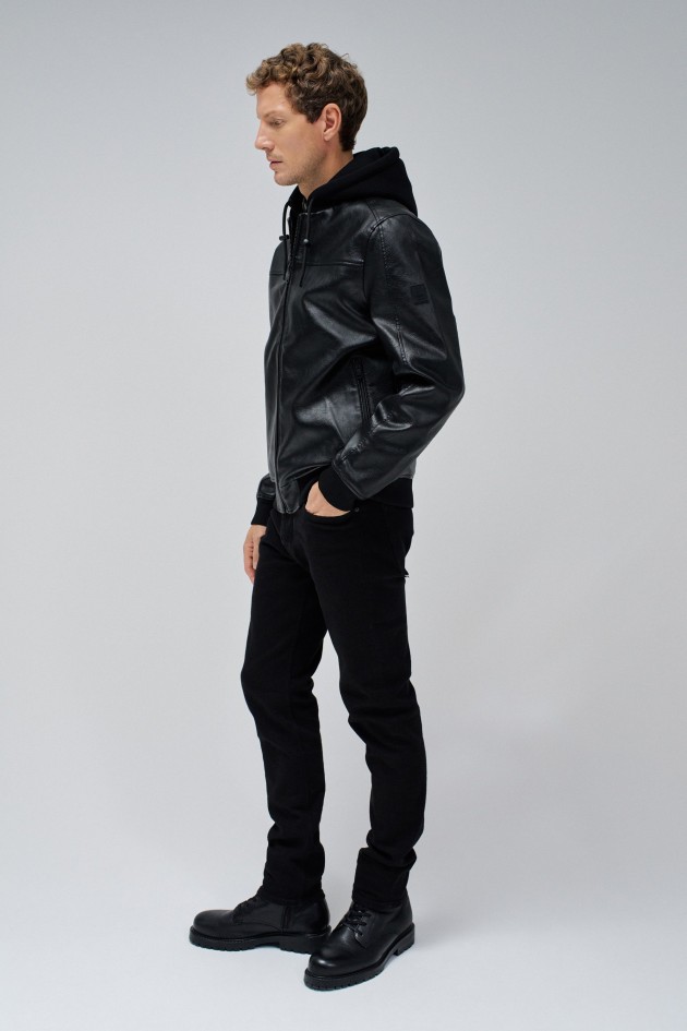 BLOUSON EFFET CUIR