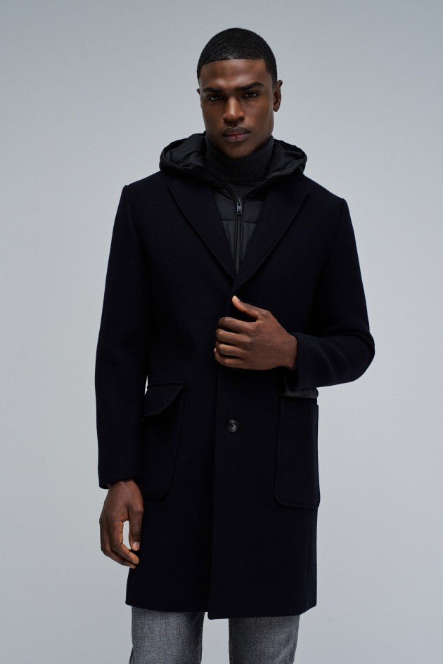 WOOL COAT WITH HOOD