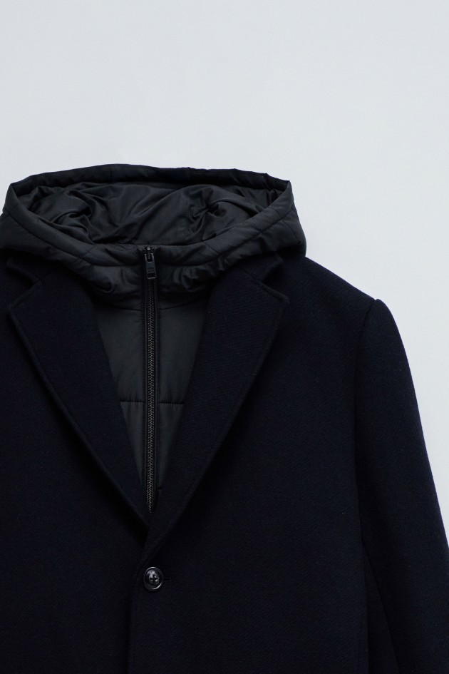 WOOL COAT WITH HOOD
