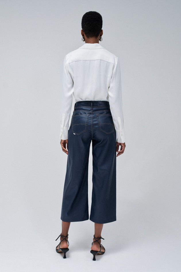 PANTALONES WIDE LEG EFECTO PIEL