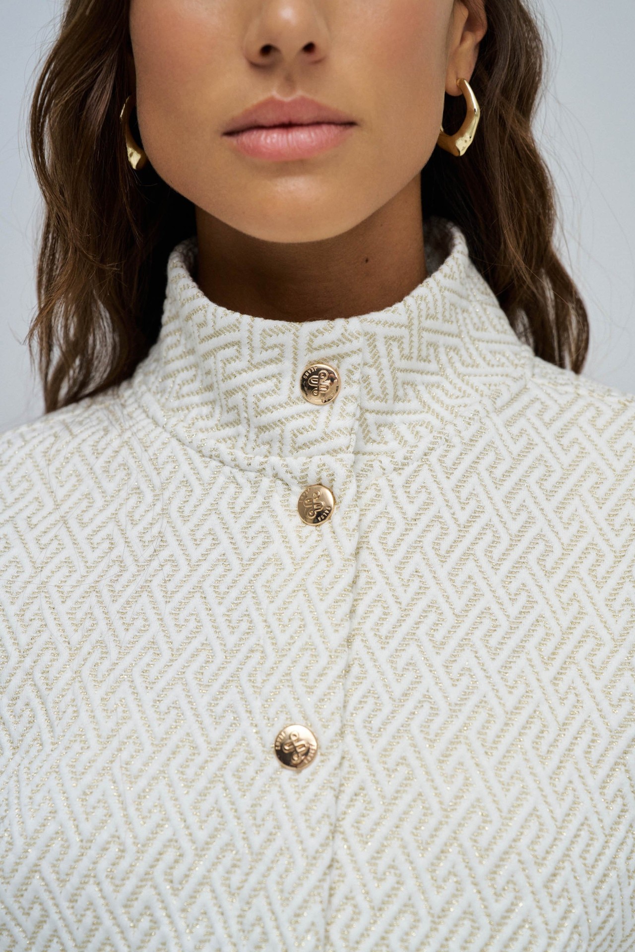 VESTE EN MOLLETON AVEC JACQUARD