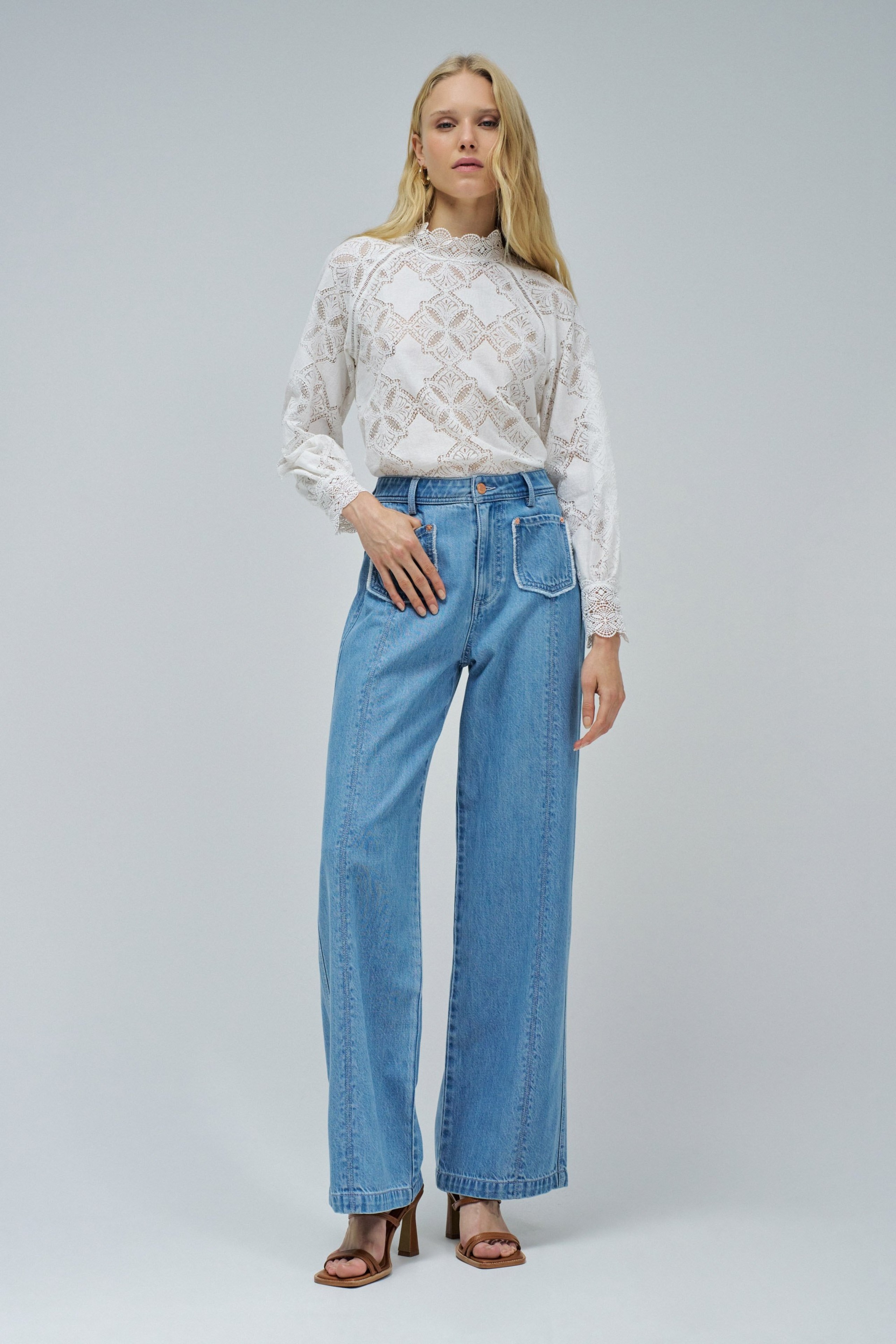 VAQUEROS WIDE LEG EN LIGHTDENIM