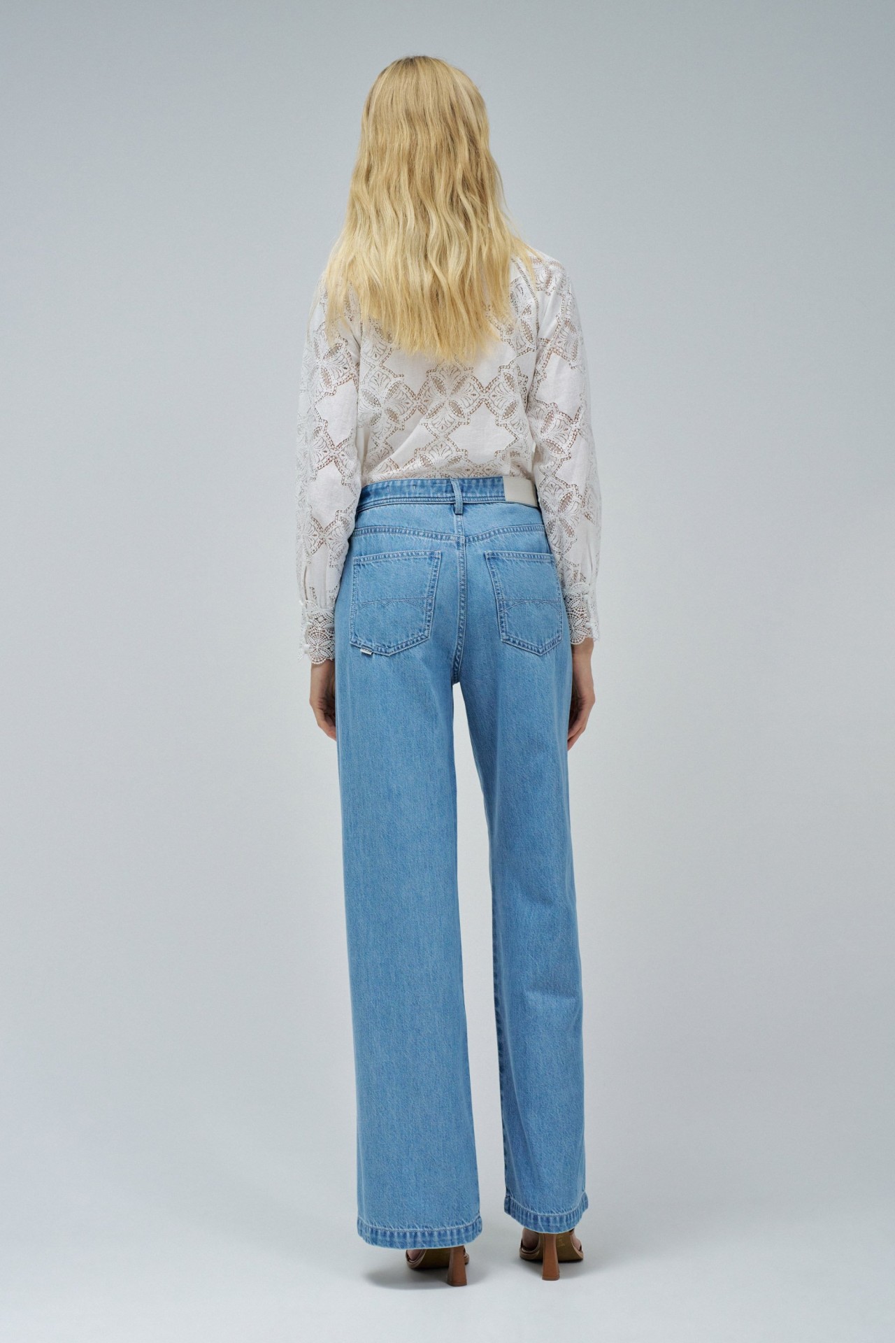 JEANS WIDE LEG EM LIGHTDENIM