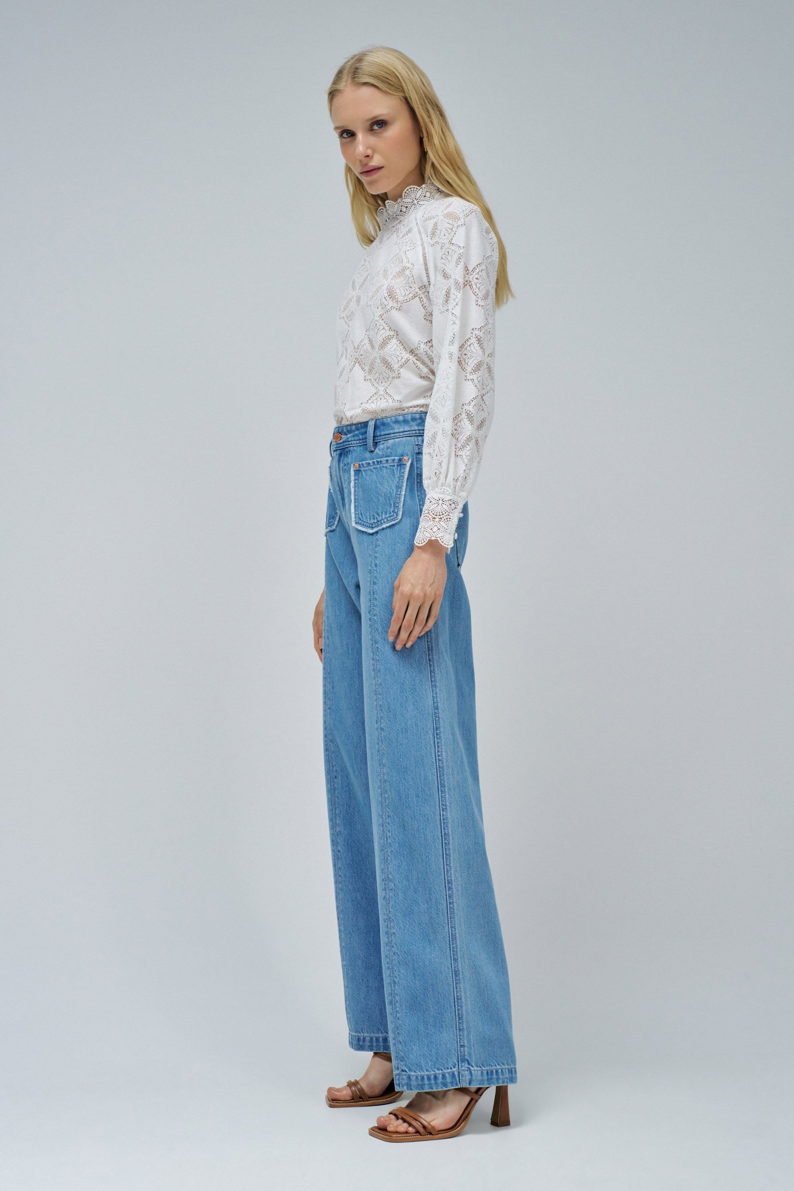 VAQUEROS WIDE LEG EN LIGHTDENIM