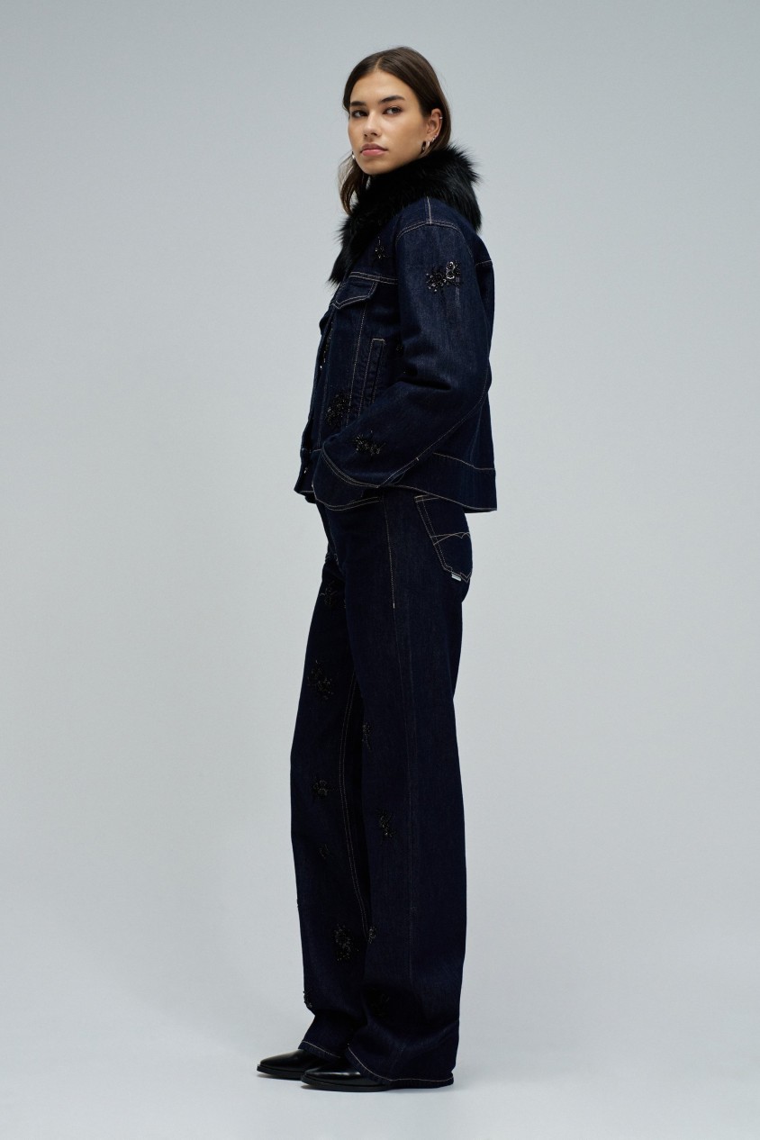 VESTE EN JEAN AVEC FOURRURE