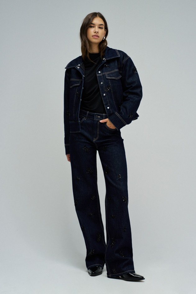 DENIM JACKET WITH FUR