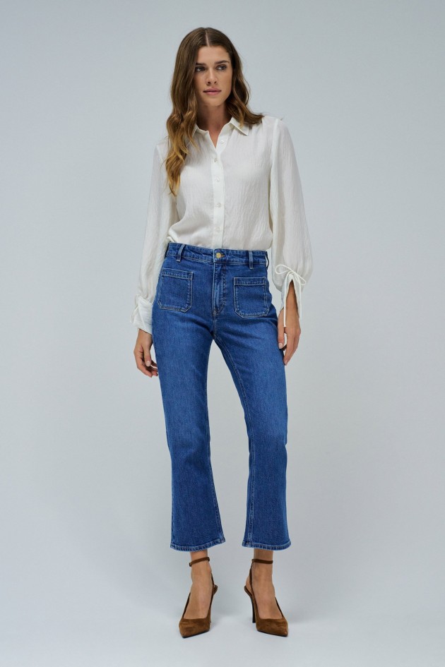 FAITH PUSH IN CROPPED FLARE JEANS