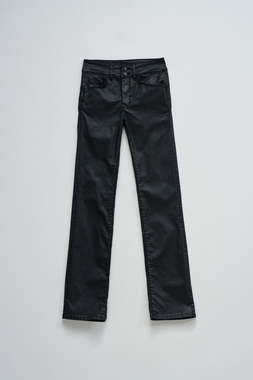 SECRET PUSH IN STRAIGHT IN COATING JEANS