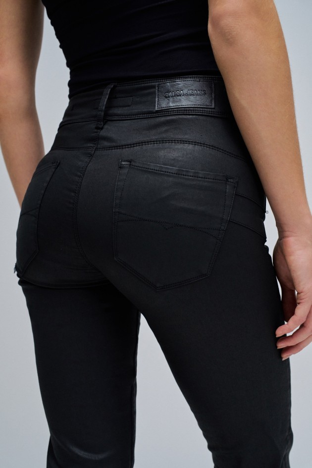SECRET PUSH IN STRAIGHT IN COATING JEANS