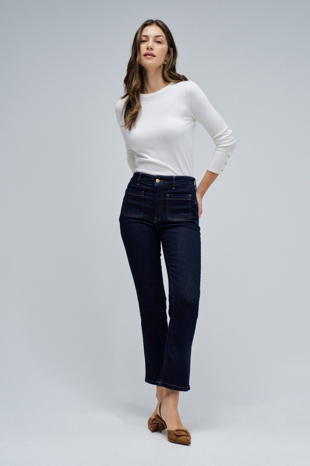FAITH PUSH IN CROPPED FLARE JEANS