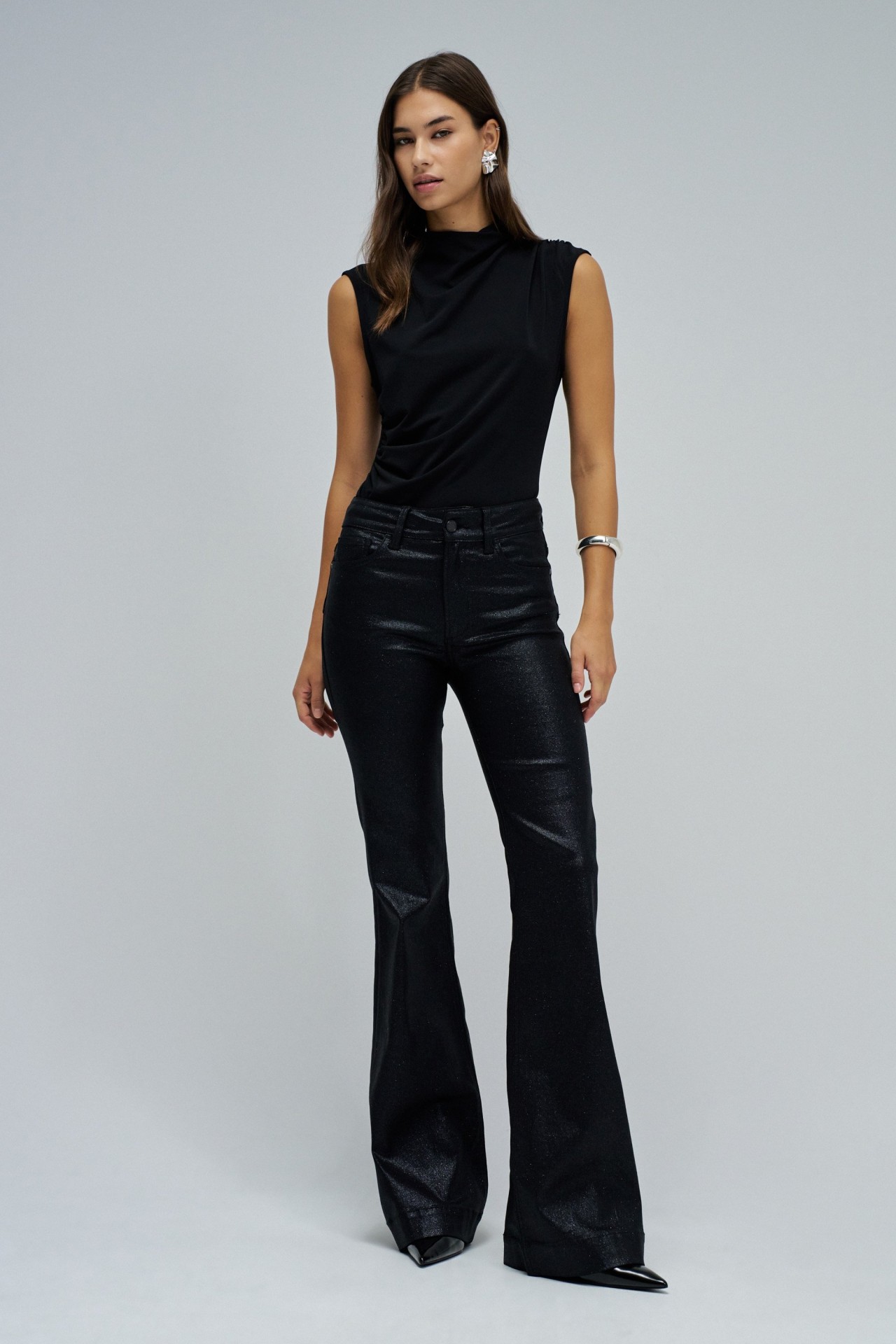 DESTINY PUSH UP FLARE JEANS IN COATING
