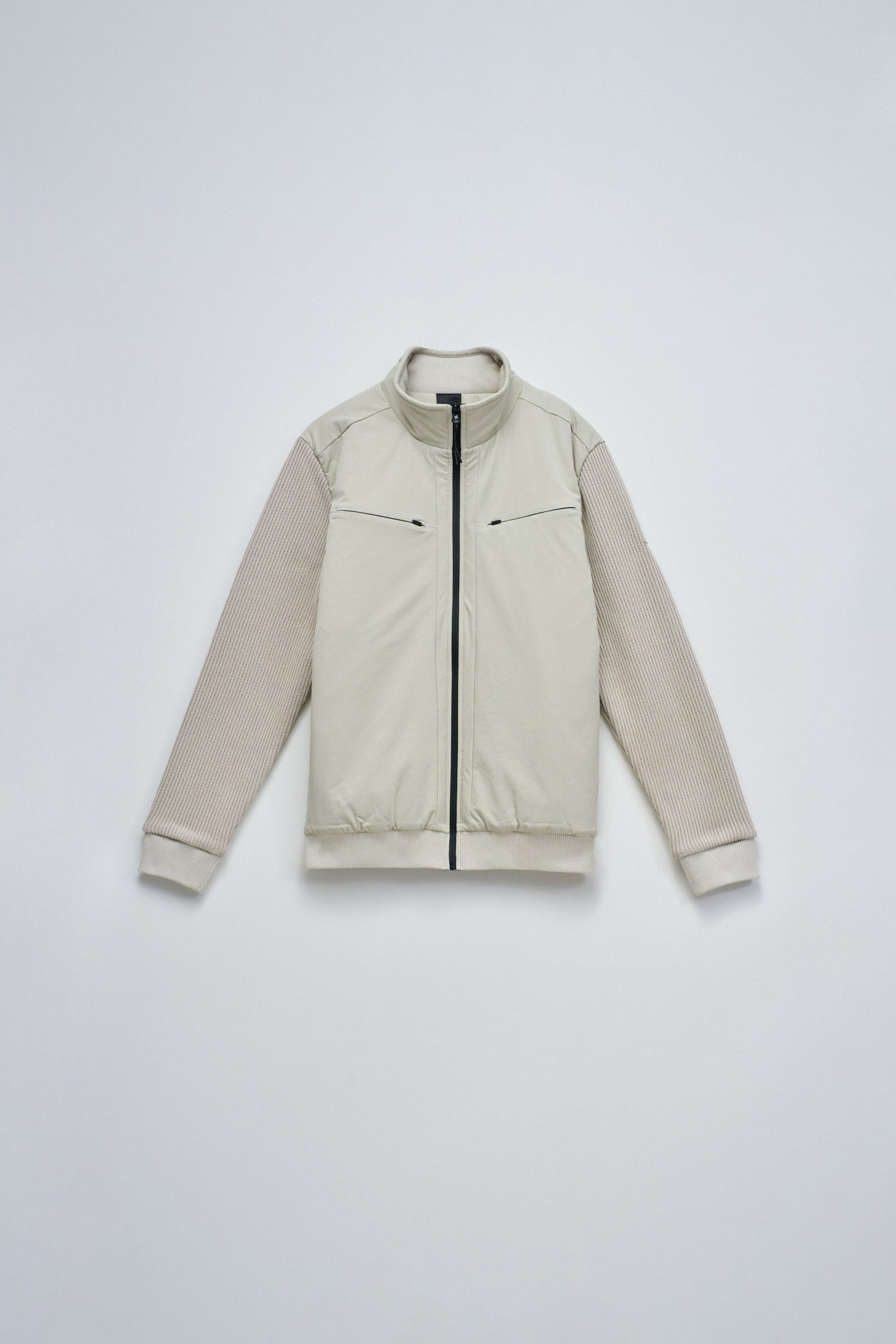 PADDED COAT WITH MIXED MATERIALS