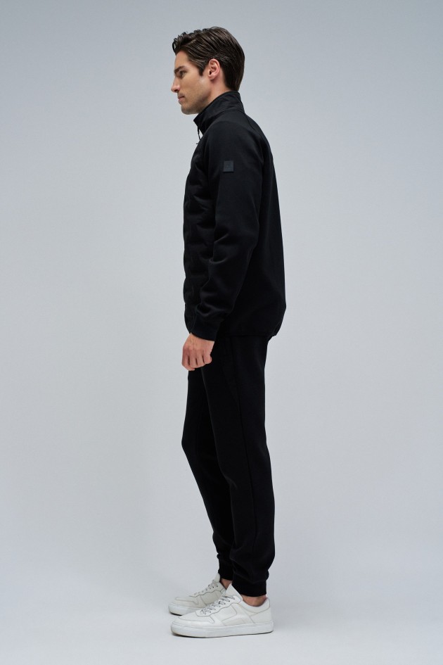 PADDED COAT WITH MIXED MATERIALS