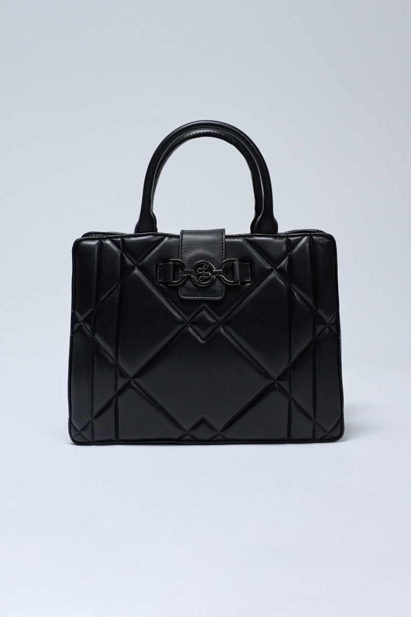 GEPOLSTERTE TOTE BAG LEDER EFFEKT