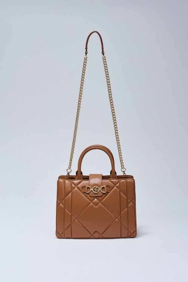 GEPOLSTERTE TOTE BAG LEDER EFFEKT