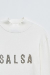 RIBBED KNIT SWEATER WITH BRANDING