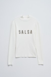 RIBBED KNIT SWEATER WITH BRANDING