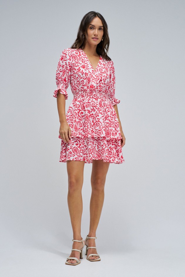 VESTIDO CORTO CON ESTAMPADO