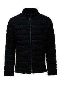 OUTLET SUEDE QUILTED PUFFER, BLACK,