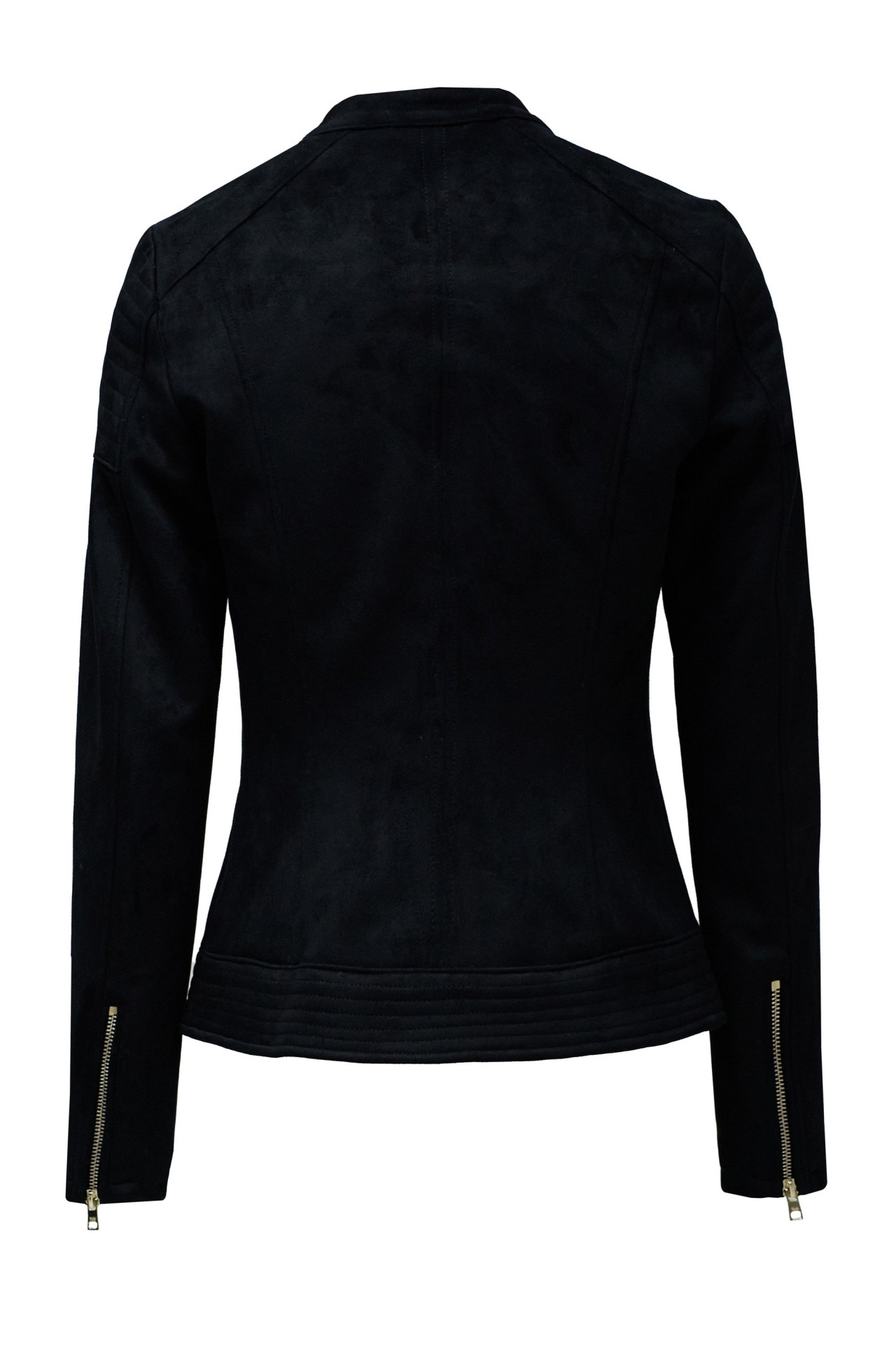OUTLET SLIM SUEDE JACKET, BLACK, XXL